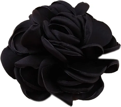 Miniatura 12 de Huralona 10 flores de cinta de satén para manualidades, lazo, boda, diciembre, vintage, flores de tela, rosas artificiales para tocado, apliques