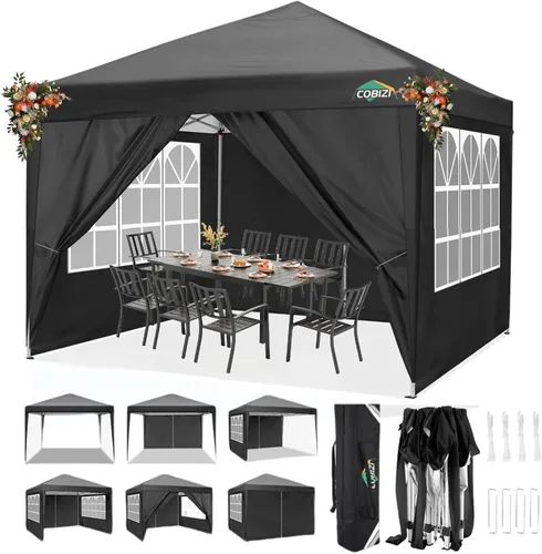 Miniatura 14 de COBIZI - Toldo desplegable de 10 x 20 pies con 6 paredes, impermeable y con protección UPF 50+, ideal para bodas, fiestas, eventos al aire libre