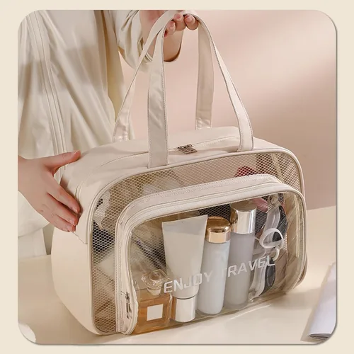 Miniatura 7 de DAPOWER Neceser de viaje para mujeres y hombres, bolsa de ducha grande para viajes/gimnasio, bolsa de playa transparente impermeable a prueba