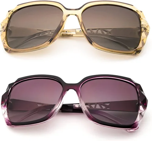 Miniatura 2 de LECKIRUT - Lentes de sol de gran tamaño para mujer lentes de sol clásicos y a la moda con protección UV polarizada