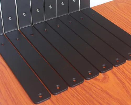 Miniatura 9 de Paquete de 16 soportes de hierro en L, negro, 10 pulgadas de largo x 6 pulgadas de alto x 1.5 pulgadas de ancho, 13/64 pulgadas de grosor