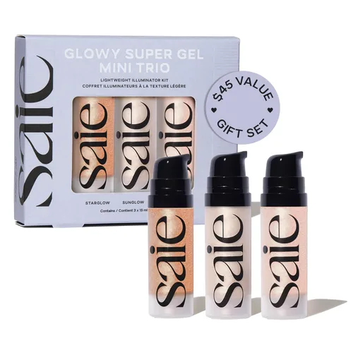 Miniatura 12 de Saie Mini Glowy Super Gel - Base de maquillaje hidratante y suero iluminador enriquecido con vitamina C y aceite de escualano, maquillaje líquido