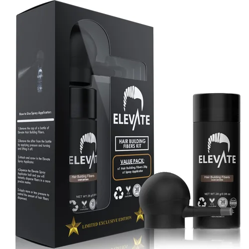 Miniatura 10 de ELEVATE Kit 2 en 1 de perfeccionamiento del cabello El juego incluye fibras espesadoras naturales y boquilla aplicadora de spray Oculta y espesa