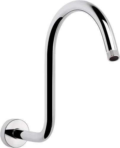 Brazo de ducha en forma de S, tubo de extensión de cabezal de ducha de altura alta, conexión estándar de 1/2 pulgada con brida, impresionante