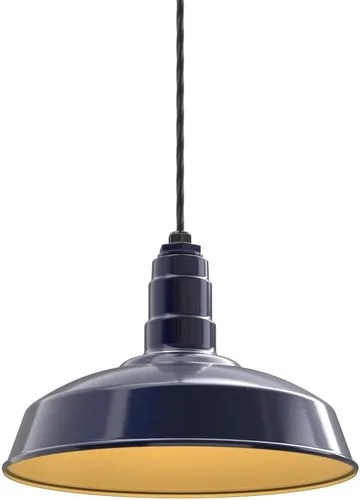 Miniatura 30 de Steel Lighting Co. Carson Barn Light Colgante montado en el techo Cúpula de 16 pulgadas Cable negro Luz de acero de estilo industrial