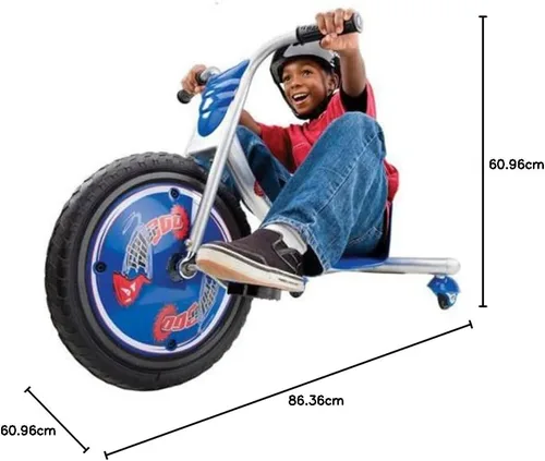Miniatura 7 de Razor RipRider 360 - Triciclo con ruedas para niños a partir de 5 años, ligero, manillar de goma, marco de acero, para ciclistas de hasta 160 libras