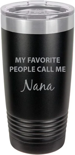 Miniatura 5 de My Favorite People Call Me Nana - Vaso aislado de acero inoxidable con grabado, 20 onzas, taza para café de viaje, color verde azulado