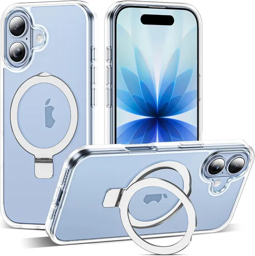 Miniatura 172 de SKYLMW – Funda compatible con iPhone 12 Pro Max y iPhone 13 Pro Max con soporte magnético invisible tipo anillo, fundas translúcidas para teléfonos
