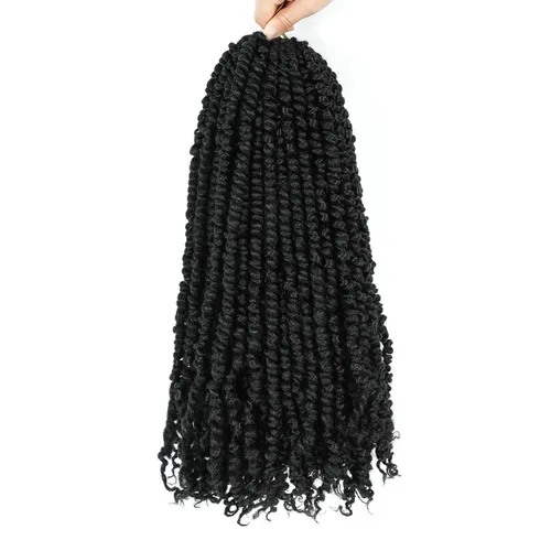 Miniatura 25 de Pelo de ganchillo Passion Twist de 10 pulgadas, 8 paquetes, cabello Passion Twist pre-trenzado, cabello de ganchillo Passion Twist para mujeres 1b