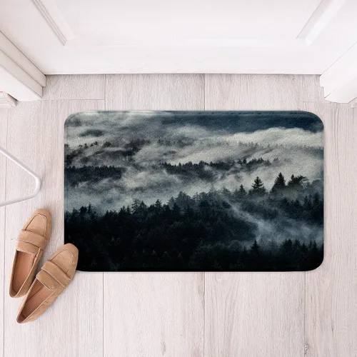 Miniatura 8 de Erosebridal Alfombra de baño turquesa de 16 x 24 pulgadas, antideslizante, verde azulado y gris, para niñas y adultos, alfombra de puerta