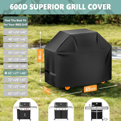 Miniatura 2 de Cubierta de parrilla de 65 pulgadas – Cubierta superior para barbacoa Weber Genesis 400 y Summit 400 Series Parrilla de Gas – Cubierta de barbacoa