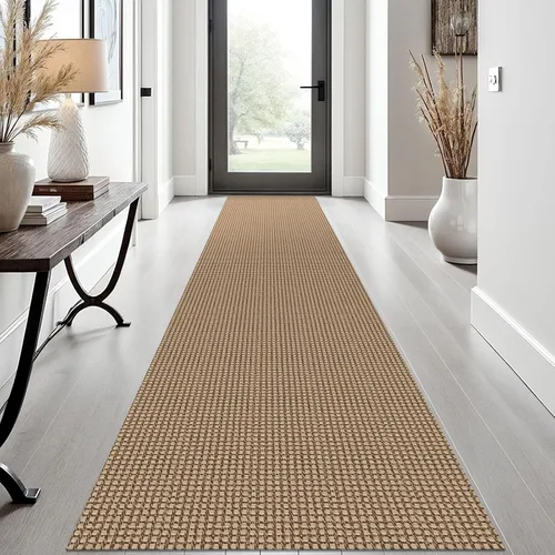 Miniatura 24 de EARTHALL Alfombra de pasillo 3x14 pies, alfombras lavables extra largas para pasillos, tejidas, antideslizante, alfombra trenzada para entrada