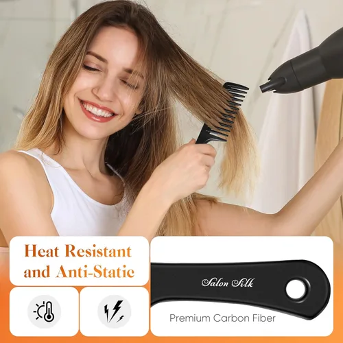 Miniatura 3 de SALON SILK 4 piezas Juego profesional de peines, peines de cola de rata de dientes anchos y finos, juego de corte y peinado para trenzado, barbero