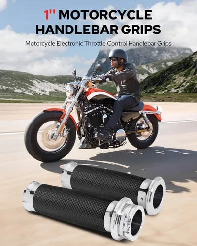 Benlari Empuñaduras de manillar de motocicleta de 1 pulgada para Harley Davidson Sportster Touring Street Glide Road Glide Dyna Softail 883 1200