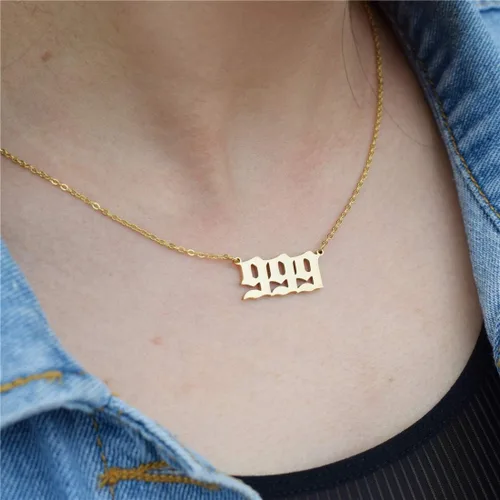 Miniatura 2 de HUTINICE Angel Number Necklace For Women, 18K Gold Plated Dainty 111 222 333 444 555 666 777 888 999 Pendants Choker Chain Numerology Jewelry