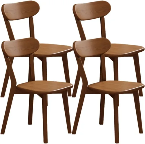 Miniatura 20 de YVYKFZD Sillas de comedor de madera maciza, juego de sillas de cocina con respaldo curvo, silla de comedor sin brazos, silla auxiliar cómoda de Negro