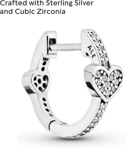 Miniatura 3 de Pandora Pendientes de aro con diseño de corazones