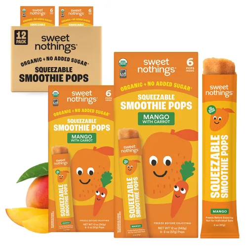 Miniatura 13 de Sweet Nothings, Piña, Paletas de batido de fruta exprimido para niños USDA Organic, paquete de 24 - Sin colorantes, sin azúcar añadida, sin lácteos