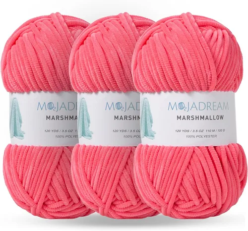 Miniatura 15 de 3PCS 3.5oz Hilo de Chenilla para Mantas Amigurumi: Hilo de Terciopelo Suave para Bebé para Tejer Mantas y Hacer Ganchillo Voluminoso 5# Hilo 3