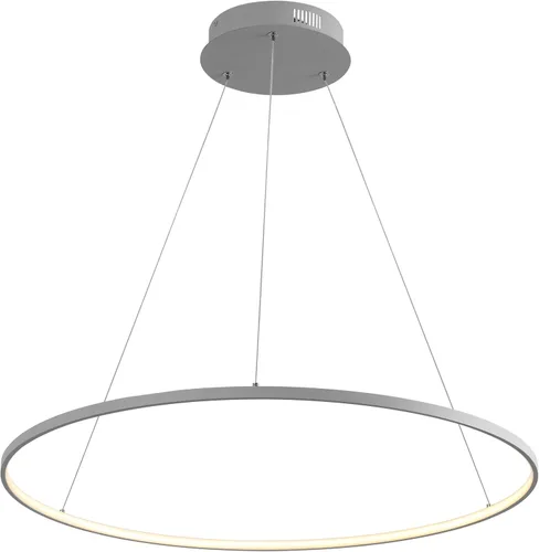 JONATHAN Y JYL7220E Brice 35" Colgante LED Integrado Regulable de Metal Redondo Moderno Contemporáneo, Minimalista, Vintage, Industrial, Cocina, Gris