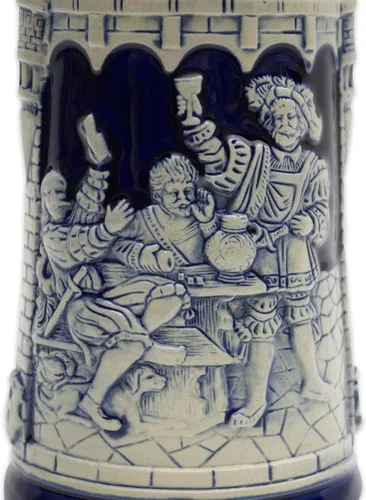 Miniatura 7 de Taza de cerveza azul cobalto de 0.6 litros, taza de cerveza grabada con castillo festivo, regalo de cerveza ideal para hombres, taza de jarra