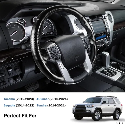 Miniatura 3 de Funda para volante de Toyota, funda de volante para Tacoma (2012-2023) 4Runner (2010-2024) Tundra (2014-2021) Sequoia (2014-2022) Accesorios