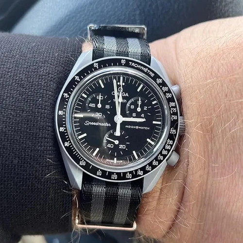 Miniatura 5 de Correa de reloj para Omega X Swatch Moonswatch Correa de reloj Speedmaster 20MM de liberación rápida de goma de repuesto