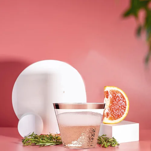 Miniatura 6 de QPEY Paquete de 50 vasos de plástico con borde de oro rosa, vasos desechables de 9 onzas de oro rosa de alta calidad, copas de vino de plástico duro