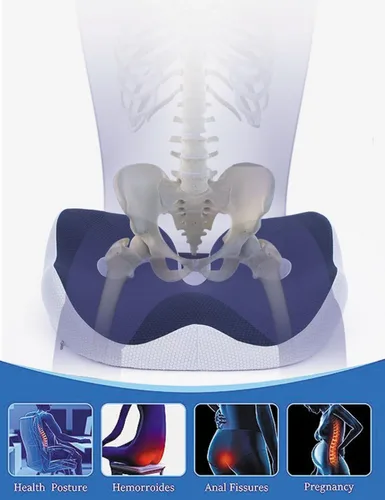 Miniatura 5 de Cojín de Asiento, Cojín de Asiento para Alivio del Dolor de Hueso de Asiento y Espalda, Glúteos, Coxis, Cadera, Isquiotibiales, Soporte de Postura