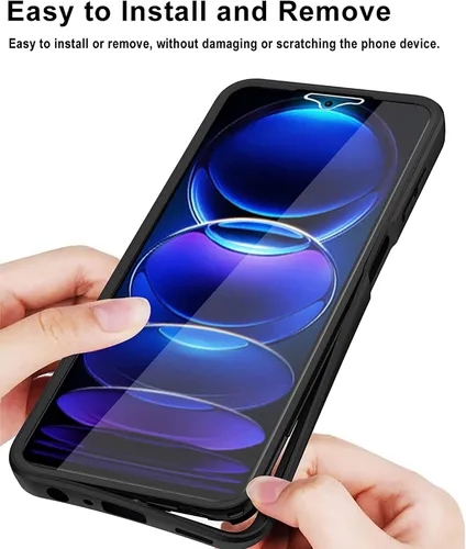 Miniatura 7 de CCSamll - Funda transparente para Xiaomi Redmi Note 12 Pro 5G con protector de pantalla, cuerpo completo, a prueba de golpes, delgada, cristal,