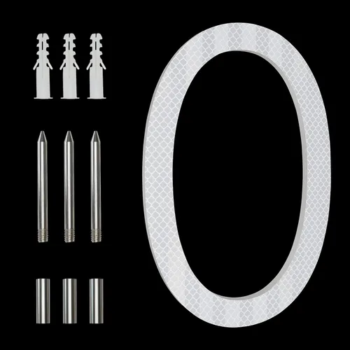 Miniatura 21 de Números Reflectantes de 8 Pulgadas para Dirección en Casa, Números de Casa Modernos de Metal Negro para Dirección en la Calle, Números de Casa