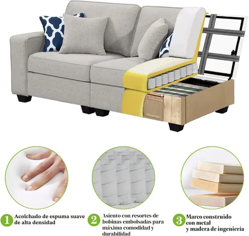Miniatura 7 de Legend Vansen - Sofá modular seccional en forma de U con otomano, moderno, reversible, para esquina, seccional para sala de estar