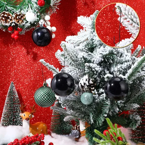 Miniatura 2 de Mixweer 240 ganchos de adorno de Navidad de 0.51 x 2.36 pulgadas en forma de C con caja de almacenamiento, ganchos de árbol de Navidad