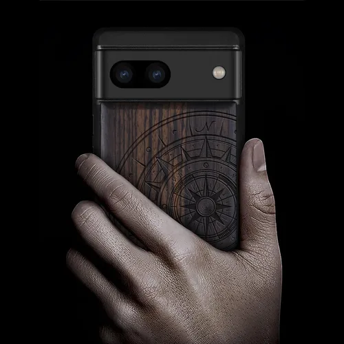 Miniatura 2 de Carveit Funda de madera para Pixel 8a - Madera natural y negro suave TPU a prueba de golpes - Funda de madera única compatible con Google Pixel 8a
