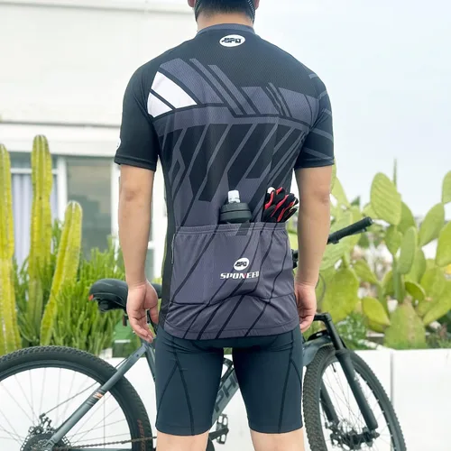 Miniatura 21 de sponeed - Jerséis de ciclismo para hombre, tops, camisas de ciclismo, manga corta, atuendo de ciclismo, chaqueta de ciclismo de cierre completo