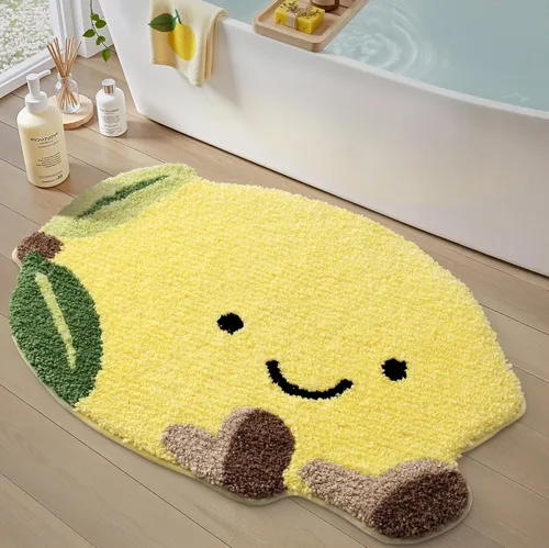 Miniatura 21 de LUMI Lindas alfombras de baño, divertidas alfombras de pasillo de frutas, alfombra de baño suave y esponjosa, absorbente, antideslizante para baño