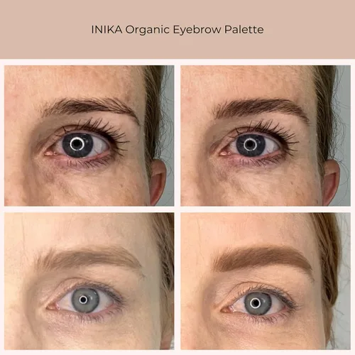 Miniatura 3 de INIKA Paleta de cejas orgánica. Color de cejas personalizado y cera para esculpir, rellenar y fijar cejas con resultados duraderos. Ingredientes