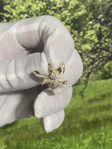 Miniatura 3 de Colgante de águila de oro amarillo de 14 quilates combina perfectamente con todos los colgantes joyería fina elegantemente elaborada gran regalo