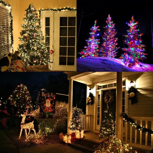 Miniatura 2 de LYHOPE Luces de Navidad, 98.4 pies, 300 luces LED de hadas de Navidad, luces blancas cálidas y multicolor, con control remoto, 11 modos, luces