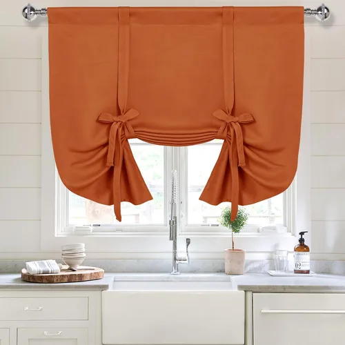 Miniatura 20 de DWCN Cortinas Opacas - Persiana Enrollable con Lazos para Ventana, Aislamiento Térmico, Oscurecimiento de Habitación, Cortinas con Bolsillo