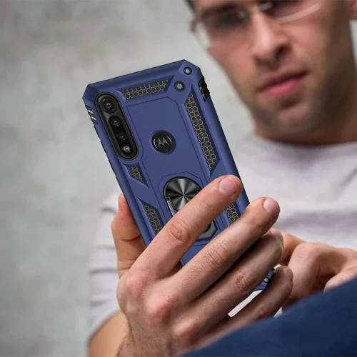 Miniatura 6 de Yiakeng Funda para Moto G Power 2020, Motorola G Power 2020 con protector de pantalla, fundas protectoras de grado militar con anillo para Moto G