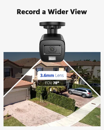 Miniatura 7 de ANNKE Paquete de 4 cámaras de seguridad HD TVI 1080P para interiores y exteriores, 1920TVL, IP66 impermeable, visión nocturna/diurna, cámara