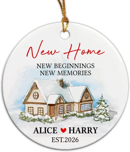 Miniatura 13 de Adorno de cerámica personalizado para la primera Navidad del bebé 2026, adorno de cerámica personalizado para la primera Navidad, estadísticas