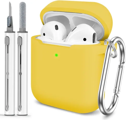 Miniatura 11 de Funda Protectora para AirPods 1/2, viene con kit de limpieza, funda protectora de silicona suave con hebilla, compatible con estuche de carga