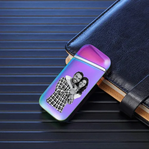 Miniatura 5 de Fortheday Encendedor eléctrico personalizado para hombres, encendedor grabado personalizado con encendedores recargables por USB para el día