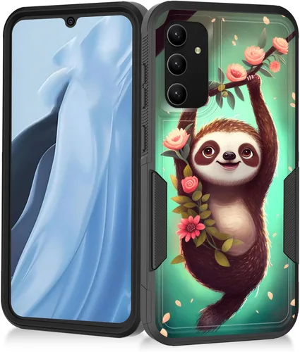 Miniatura 10 de Funda para Galaxy A14 5G, resistente de doble capa híbrida de policarbonato duro, goma suave, a prueba de golpes, funda protectora resistente