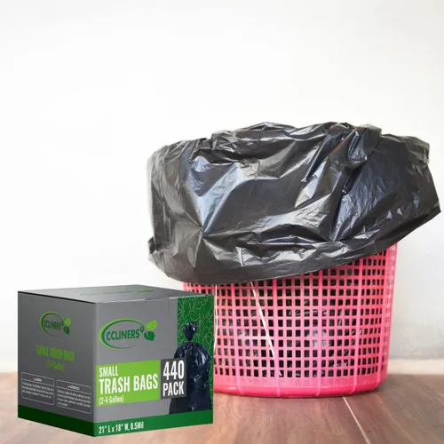 Miniatura 4 de Bolsas de basura negras pequeñas de 2 a 4 galones (440 bolsas), bolsas de basura de plástico, bolsas de basura de 2 galones, 3 galones y 4 galones