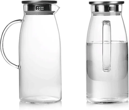 Miniatura 4 de Jarra alta de vidrio de borosilicato, jarra de cristal para té caliente y frío.