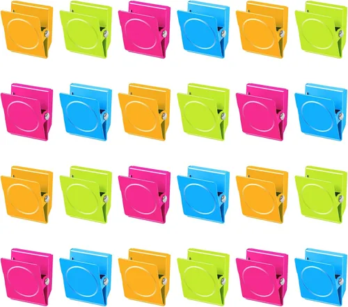 Miniatura 9 de Grtard Paquete de 8 clips magnéticos coloridos, clips magnéticos fuertes para nevera, clips magnéticos de metal para refrigerador, taquilla, pizarra