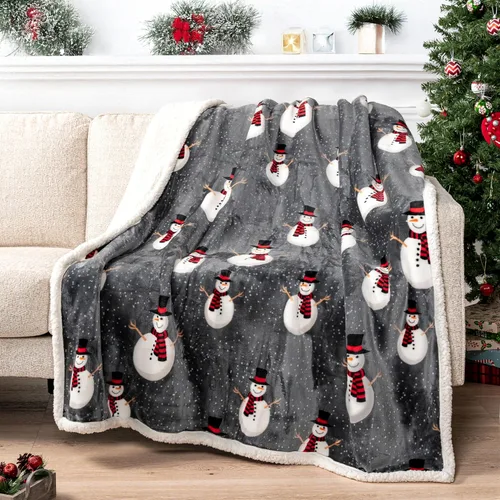 Miniatura 10 de PAVILIA Premium Manta de vellón sherpa a cuadros súper suave, acogedora, afelpada, microfibra ligera, reversible para sofá y cama, para todas
